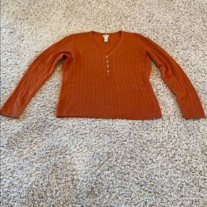 V-neck Sweater, Rust Color